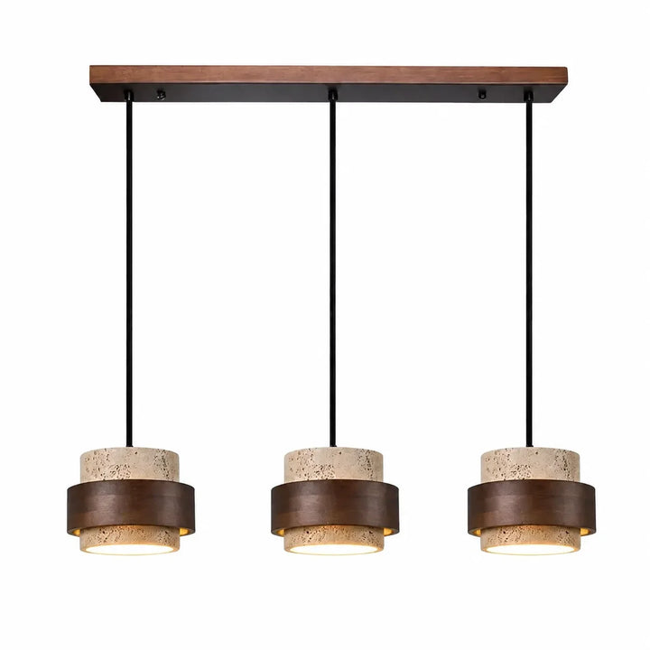 Aksel Vintage Cylindrical Travertine Stone Pendant Light