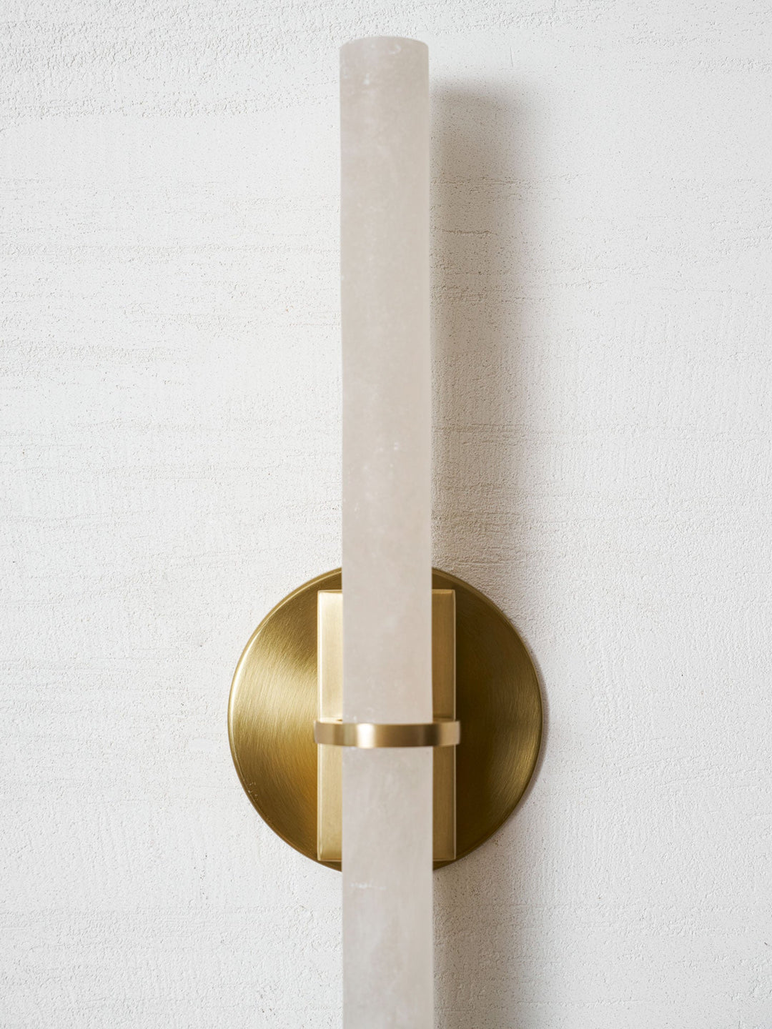 Alabaster Bar Wall Light | Brushed Brass, Integrated LED