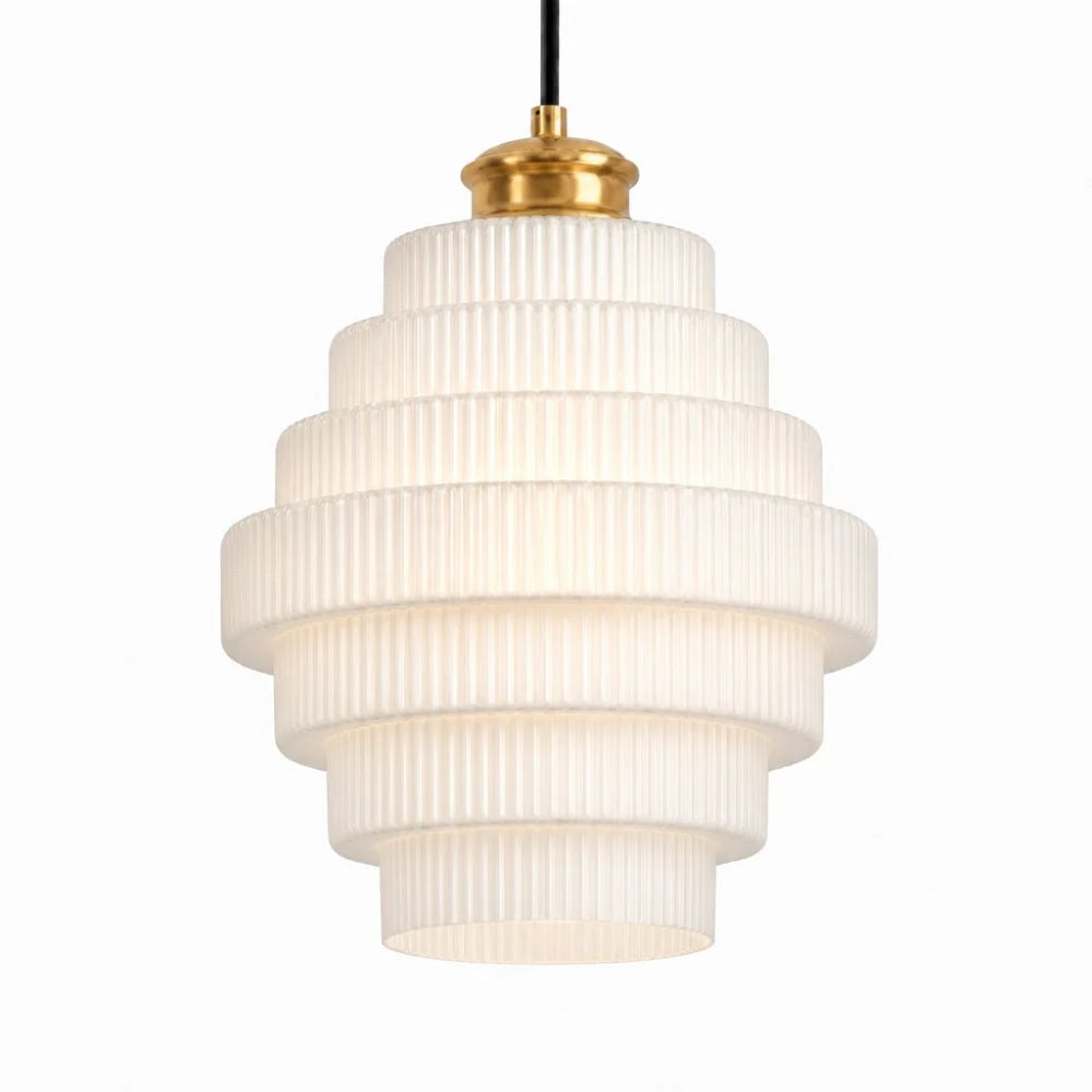 Amara Nordic Striped Stained Glass Bottle Pendant Light