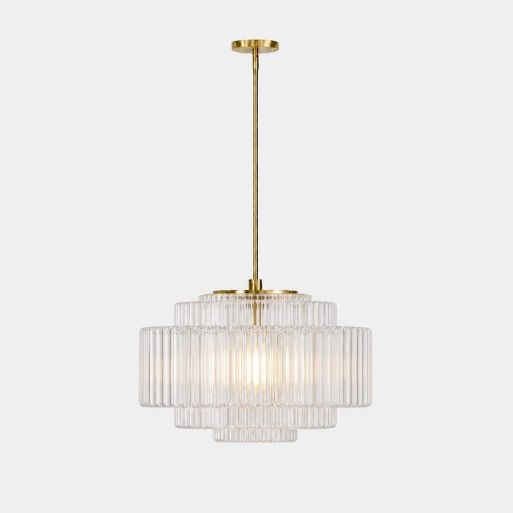 Antique Brass Tiered Opal White Glass Pendant Light