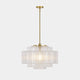 Antique Brass Tiered Opal White Glass Pendant Light