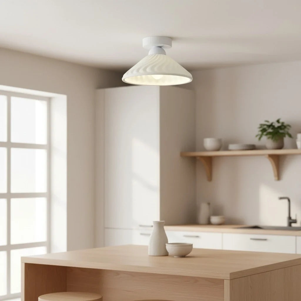 Ashbur Modern Textured Ceramic Ceiling Light