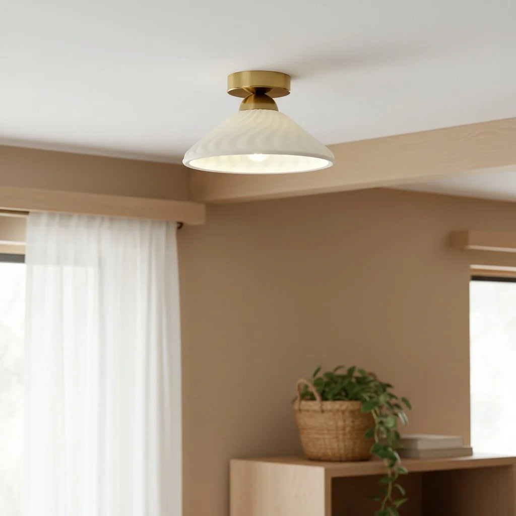 Ashbur Modern Textured Ceramic Ceiling Light