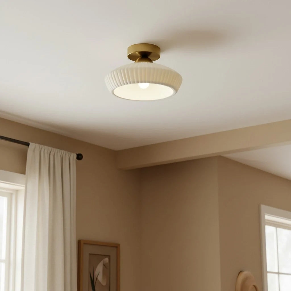Ashbur Modern Textured Ceramic Ceiling Light