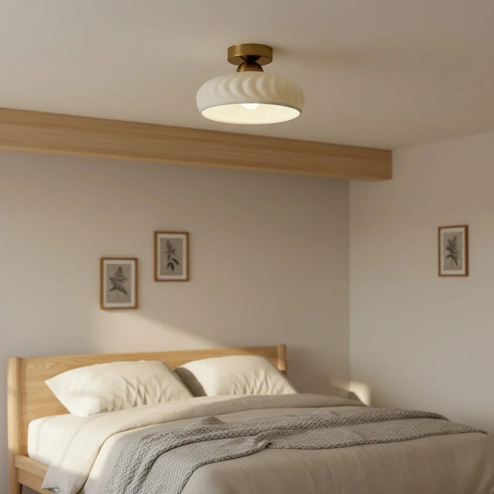 Ashbur Modern Textured Ceramic Ceiling Light