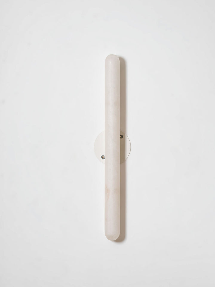 Slim Alabaster Cylinder Wall Light | White, Integrated LED