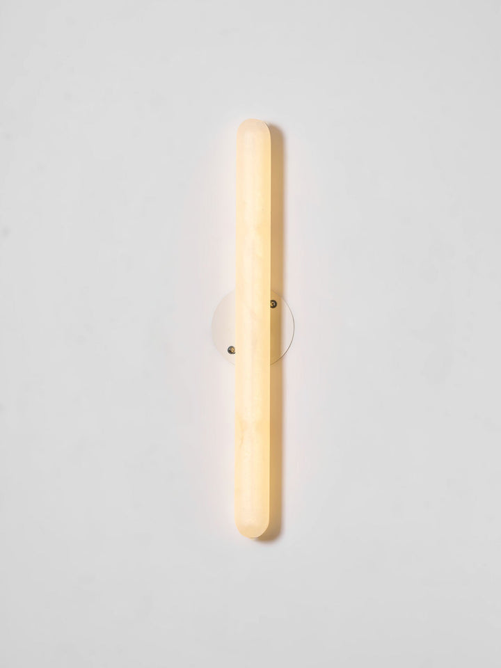 Slim Alabaster Cylinder Wall Light | White, Integrated LED