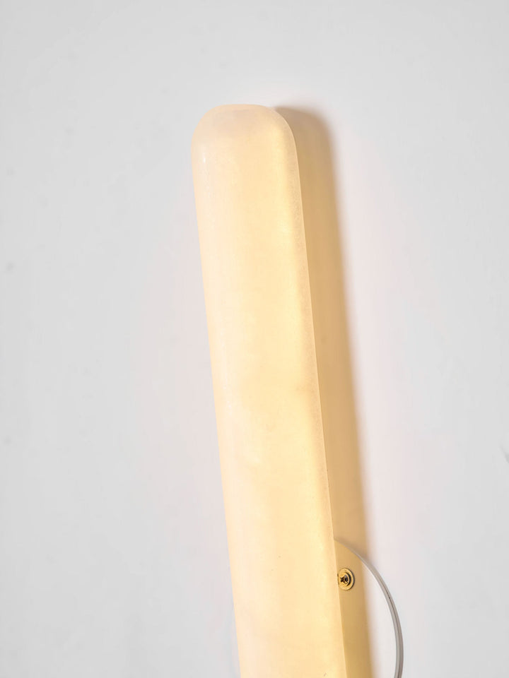 Slim Alabaster Cylinder Wall Light | White, Integrated LED