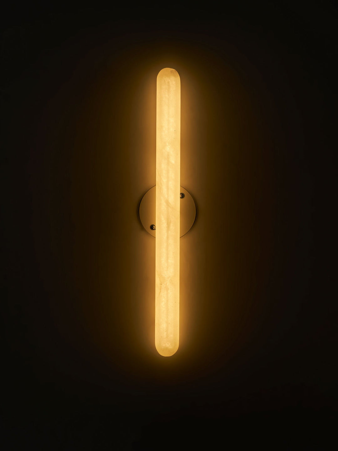 Slim Alabaster Cylinder Wall Light | White, Integrated LED