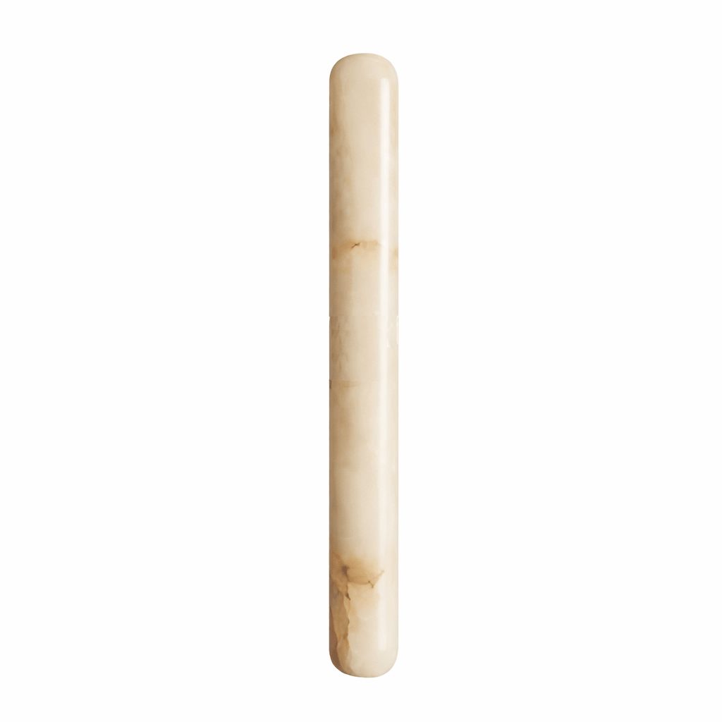 Slim Alabaster Cylinder Wall Light | White, Integrated LED
