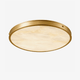 Round Alabaster Flush Ceiling Light | Gold or Black Frame