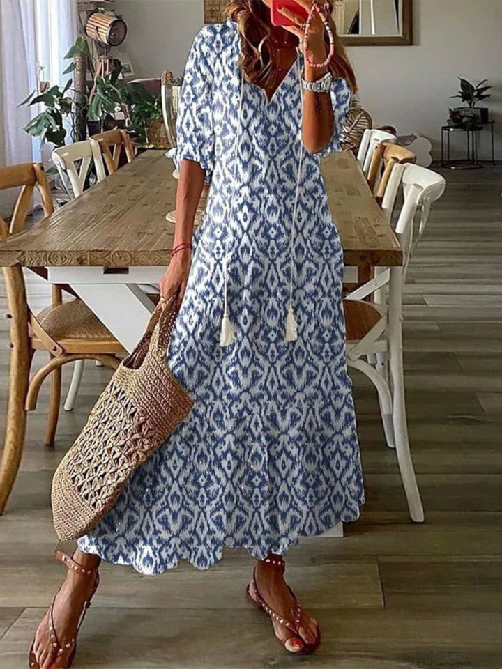 Women's V-Neck Boho Summer Dress – image 1