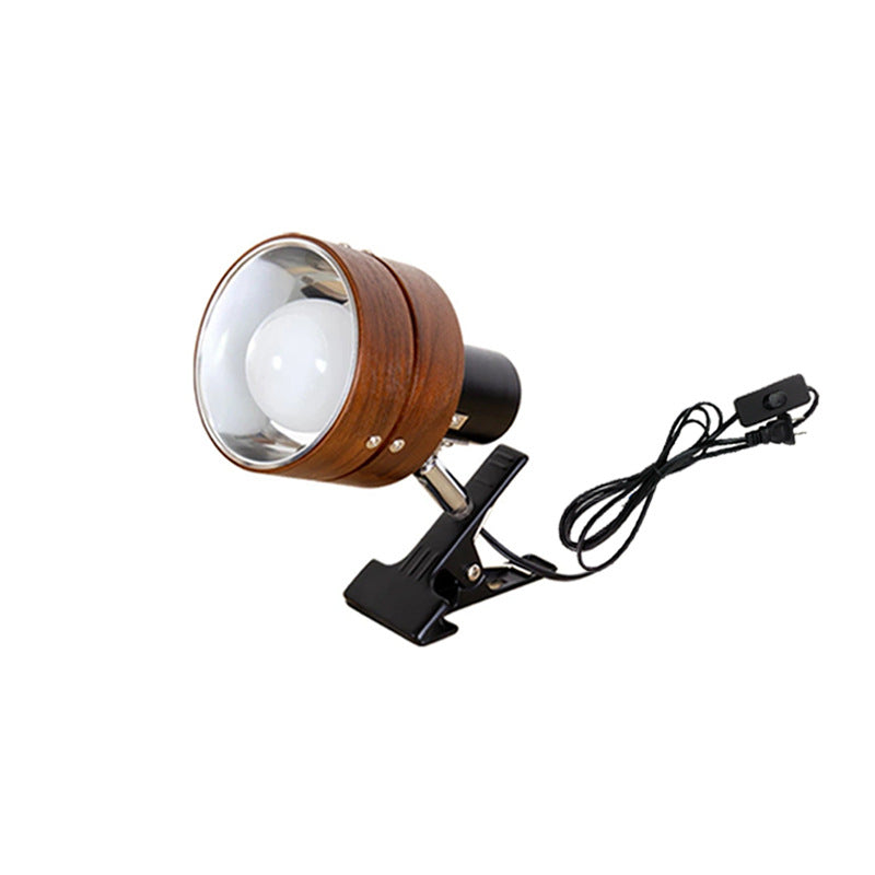 Japanese Solid Wood Round Clip Table Light