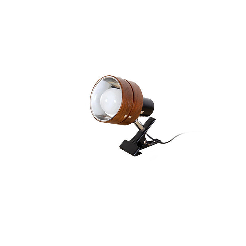 Japanese Solid Wood Round Clip Table Light