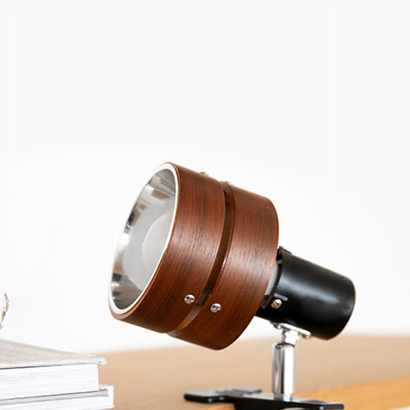 Japanese Solid Wood Round Clip Table Light