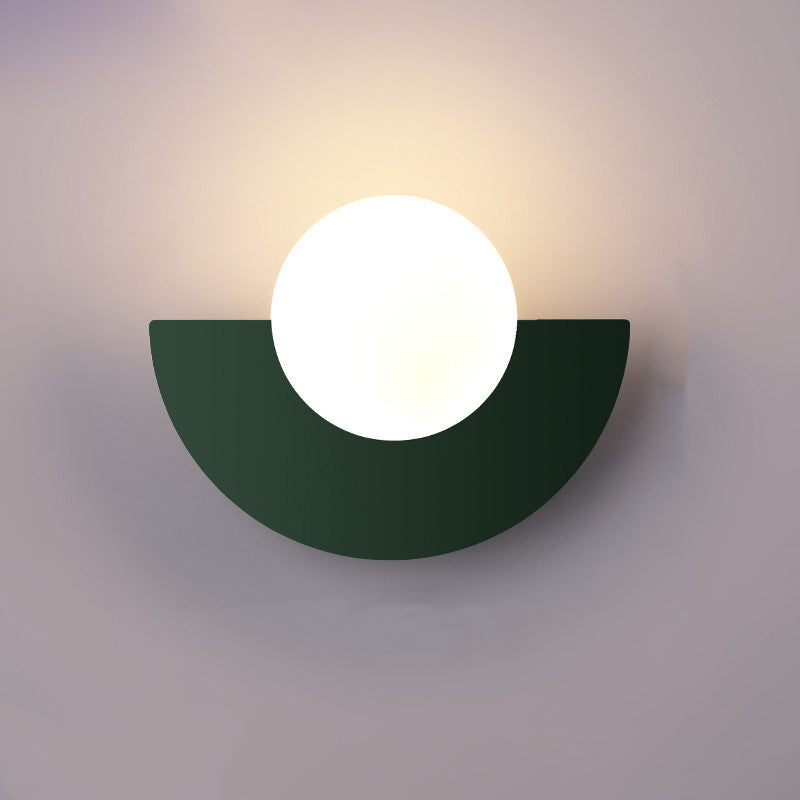 Half-Moon Wall Light | Opal Globe, 7 Colours