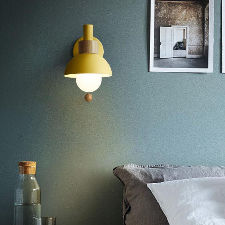 Nordic Macaron Globe 1-Light Wall Sconce Lamp, view 3