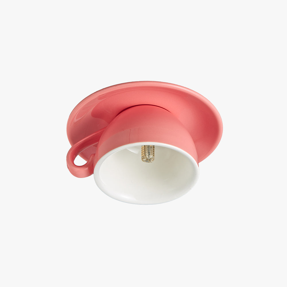 Ceramic Teacup Ceiling Light | Glossy, 11 Colours