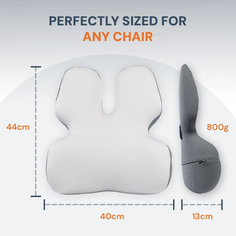 Memory Foam Back Lumbar Support Chair Cushion  -  for Posture, Pain Relief & Comfort