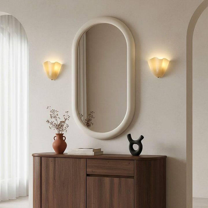 Beatrice Mid-Century Modern Seashell Glass Wall Sconce