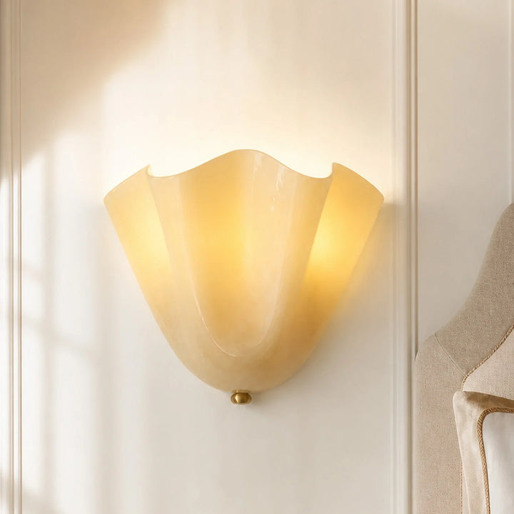 Beatrice Mid-Century Modern Seashell Glass Wall Sconce
