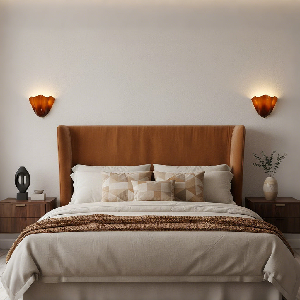 Beatrice Mid-Century Modern Seashell Glass Wall Sconce