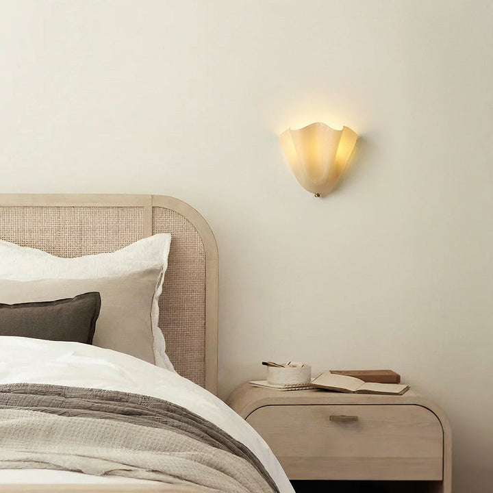Beatrice Mid-Century Modern Seashell Glass Wall Sconce