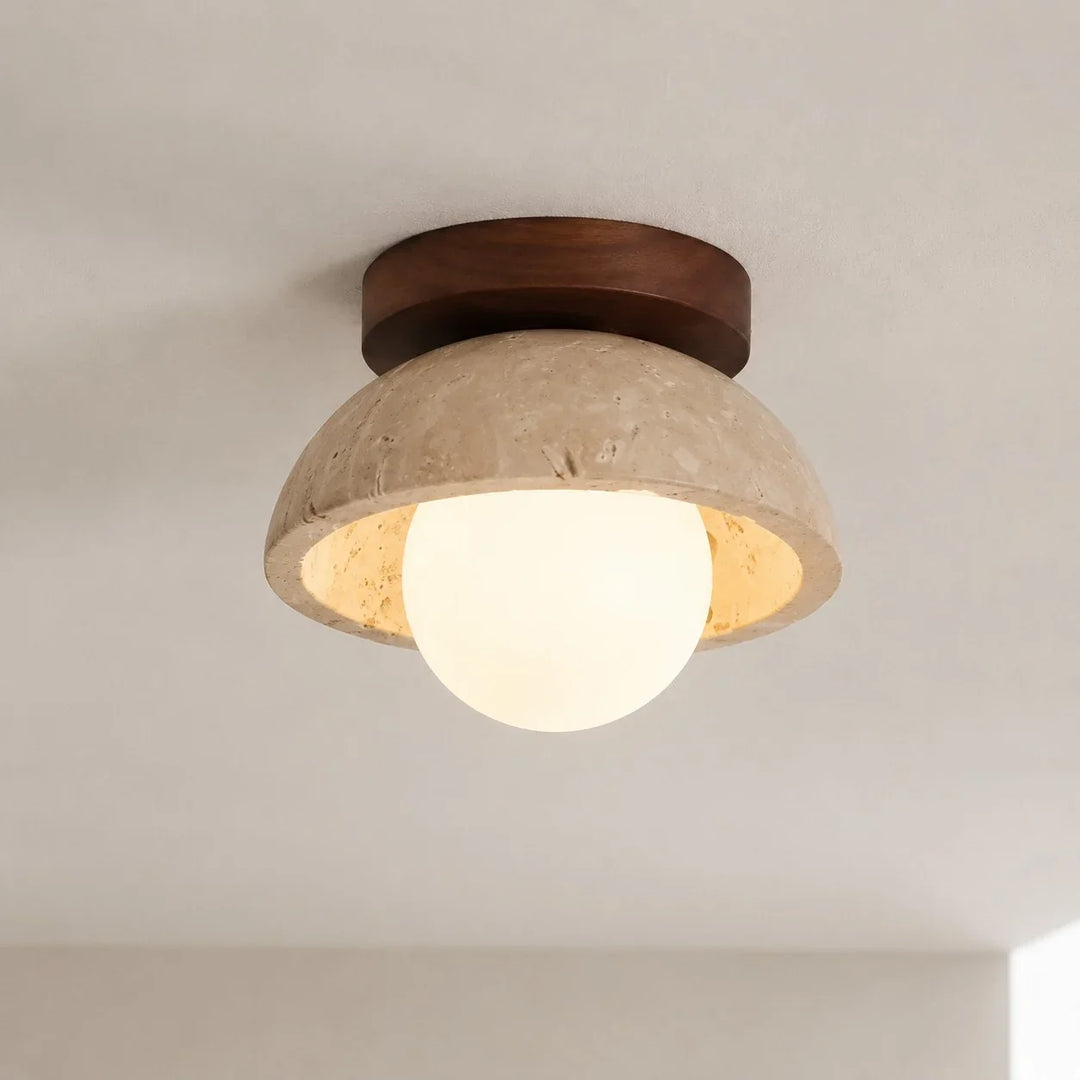 Bjorn Wabi-Sabi Travertine Ceiling Light