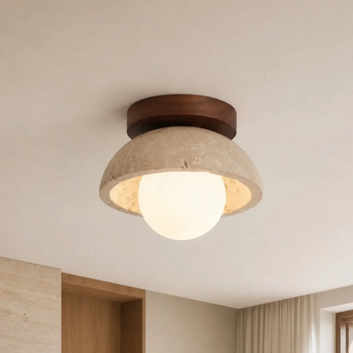 Bjorn Wabi-Sabi Travertine Ceiling Light