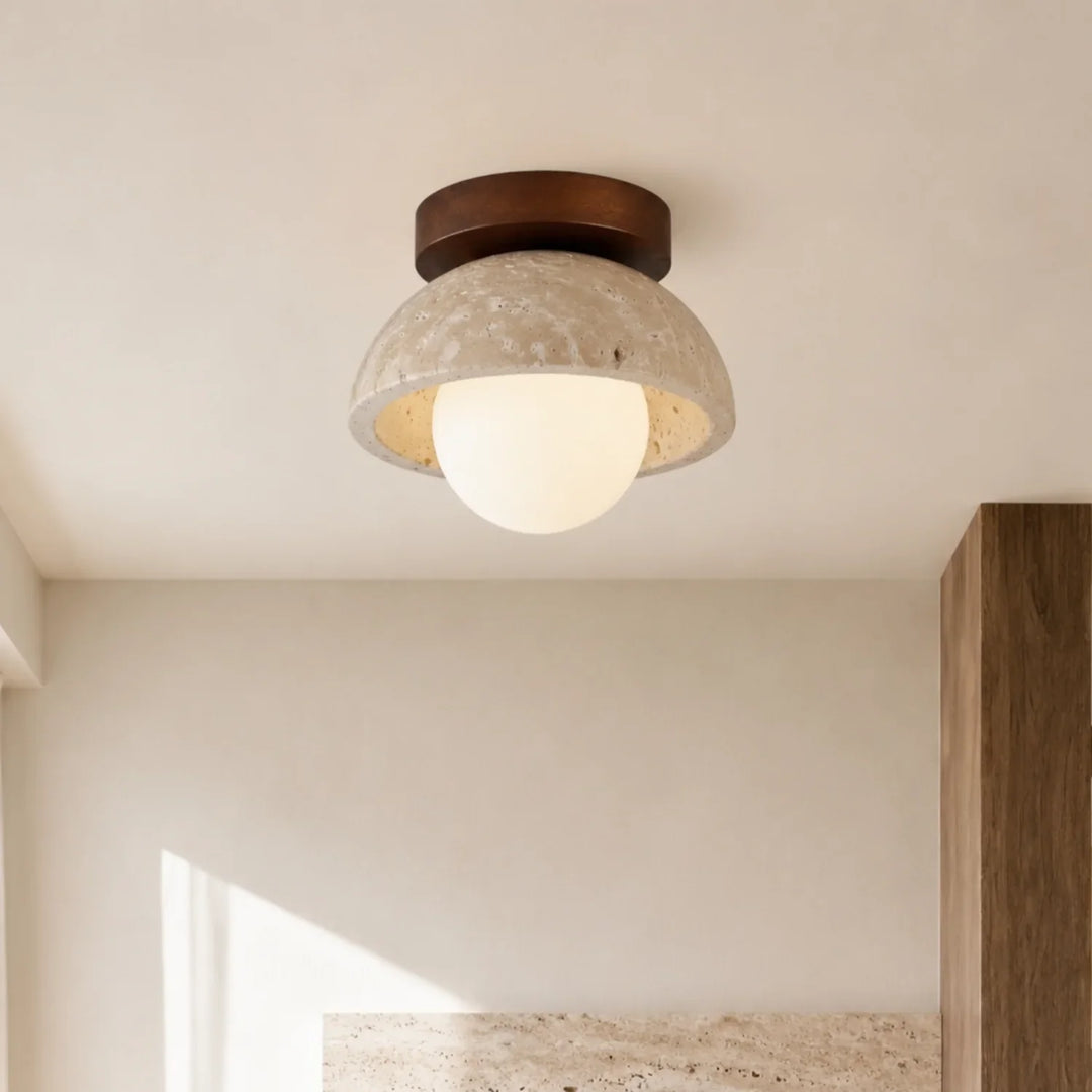 Bjorn Wabi-Sabi Travertine Ceiling Light