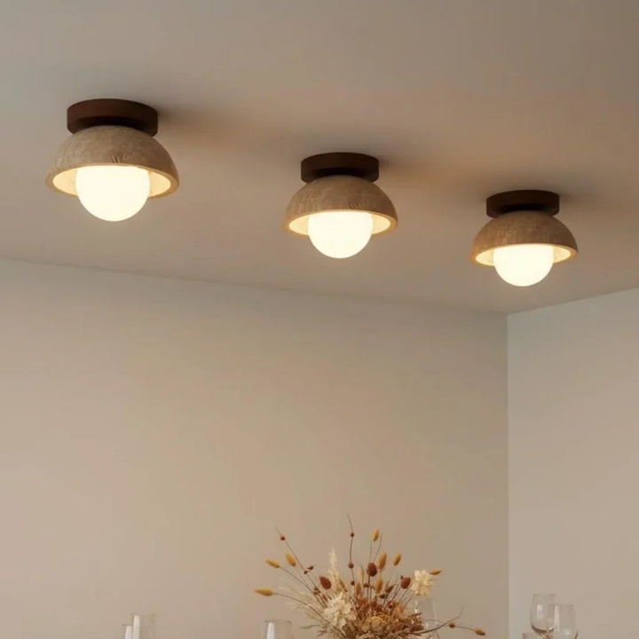 Bjorn Wabi-Sabi Travertine Ceiling Light