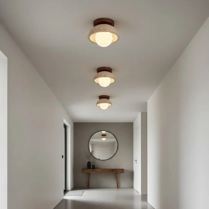 Bjorn Wabi-Sabi Travertine Ceiling Light