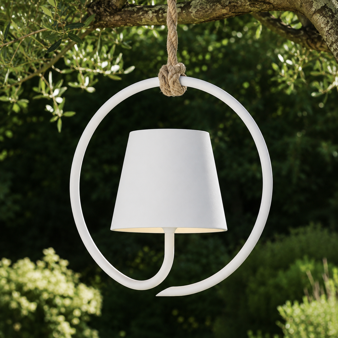 Laruya Outdoor Rechargeable Pendant Light in White