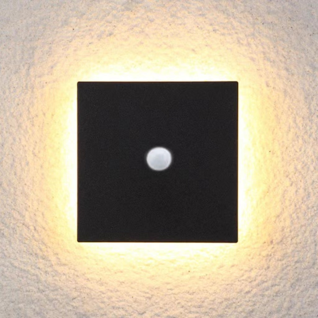 Halo Disc Outdoor Wall Light | Round or Square, Optional Sensor