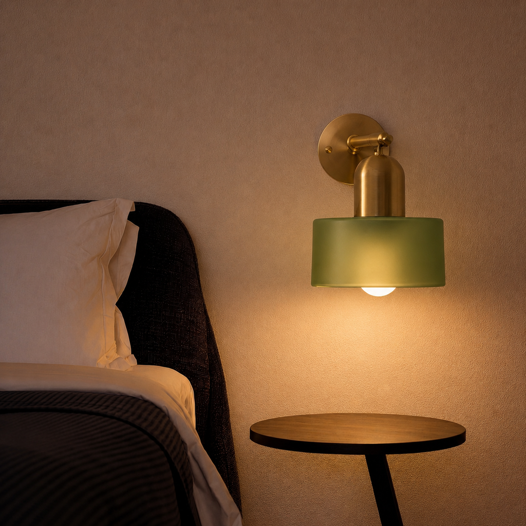 Colored Glass Bauhaus Wall Light