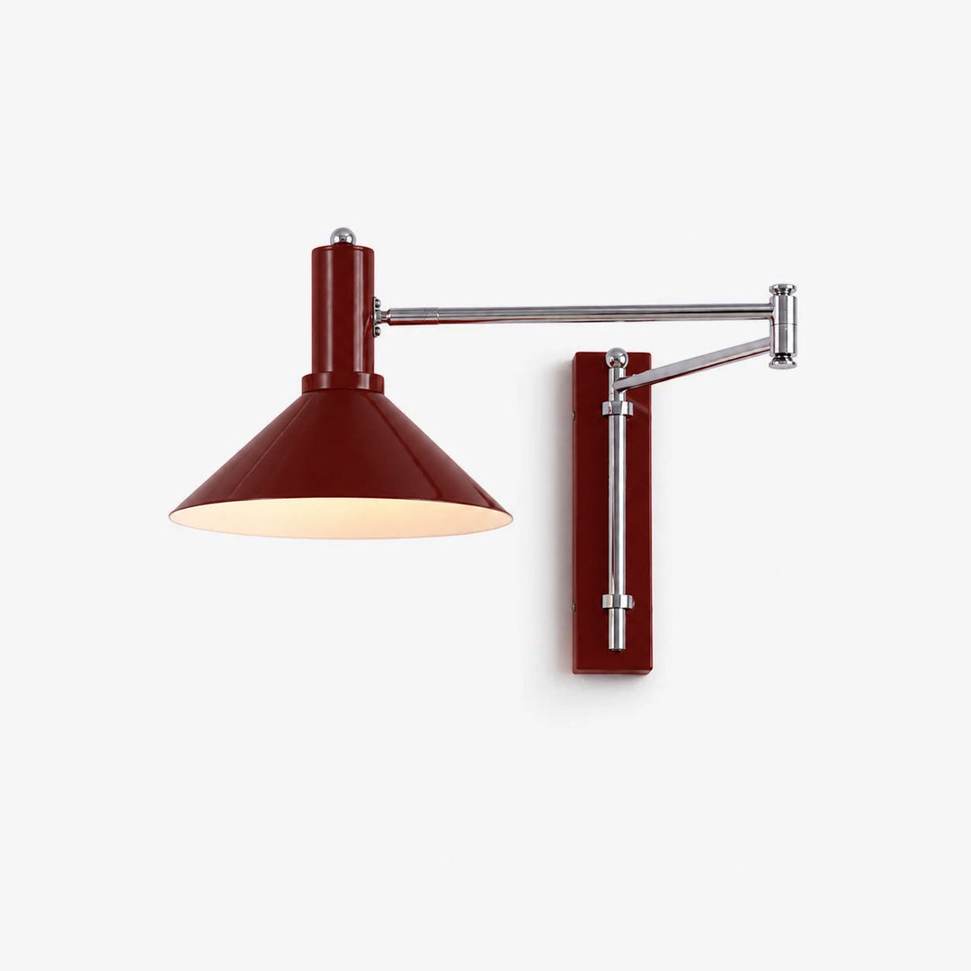 Swing Arm Cone Wall Light | Enamelled Iron, Pull Cord