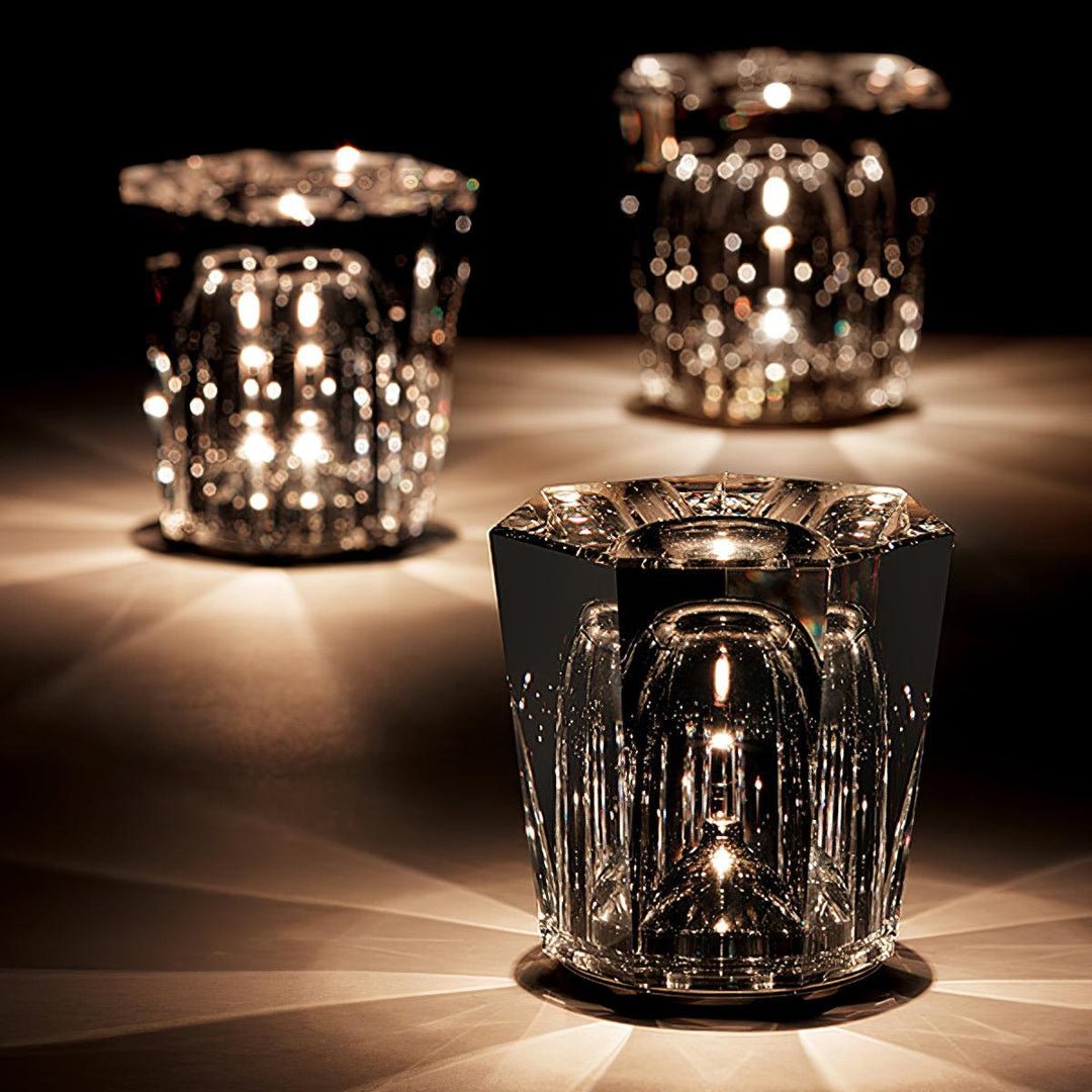 Rechargeable Crystal Glass Table Lamp | Cordless, Three Cuts