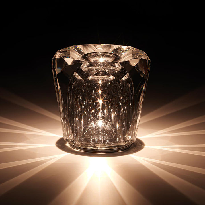 Rechargeable Crystal Glass Table Lamp | Cordless, Three Cuts