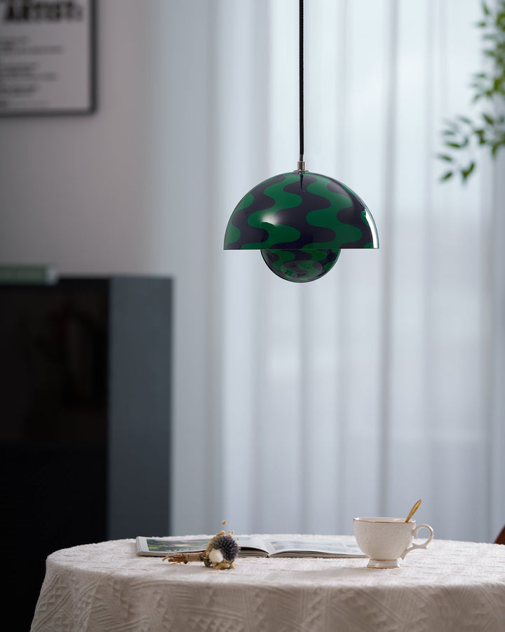 Dome Shade Pendant Light With Floating Globe Diffuser