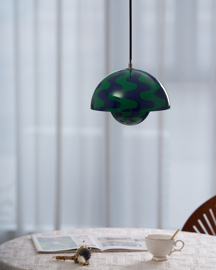 Dome Shade Pendant Light With Floating Globe Diffuser