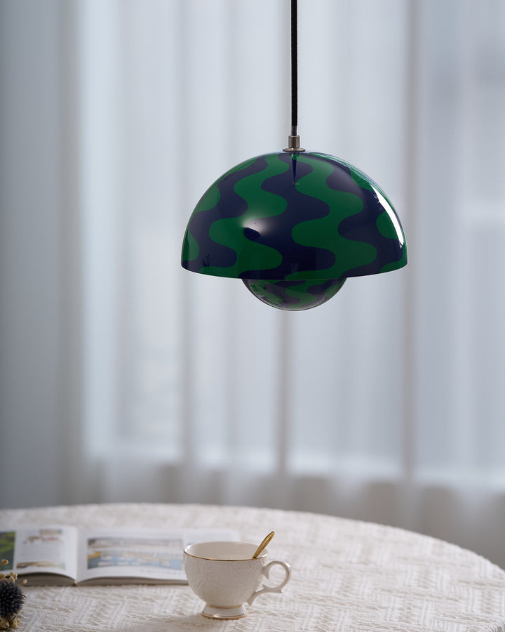 Dome Shade Pendant Light With Floating Globe Diffuser