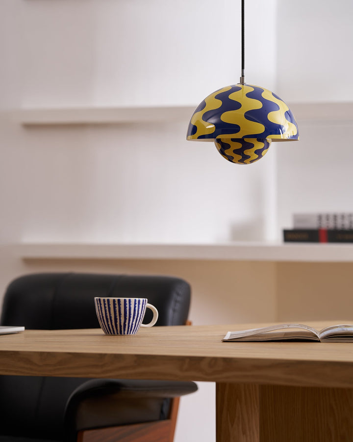 Dome Shade Pendant Light With Floating Globe Diffuser