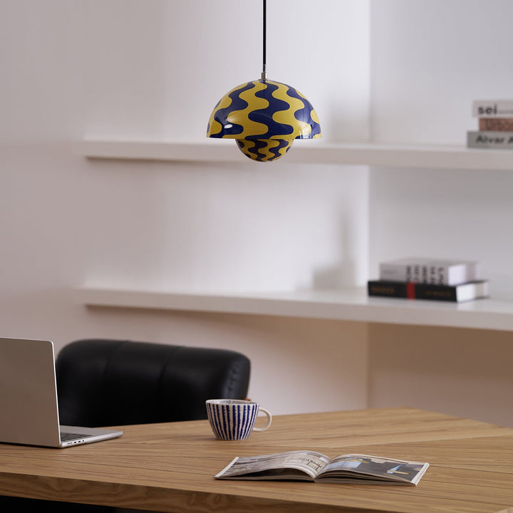Dome Shade Pendant Light With Floating Globe Diffuser