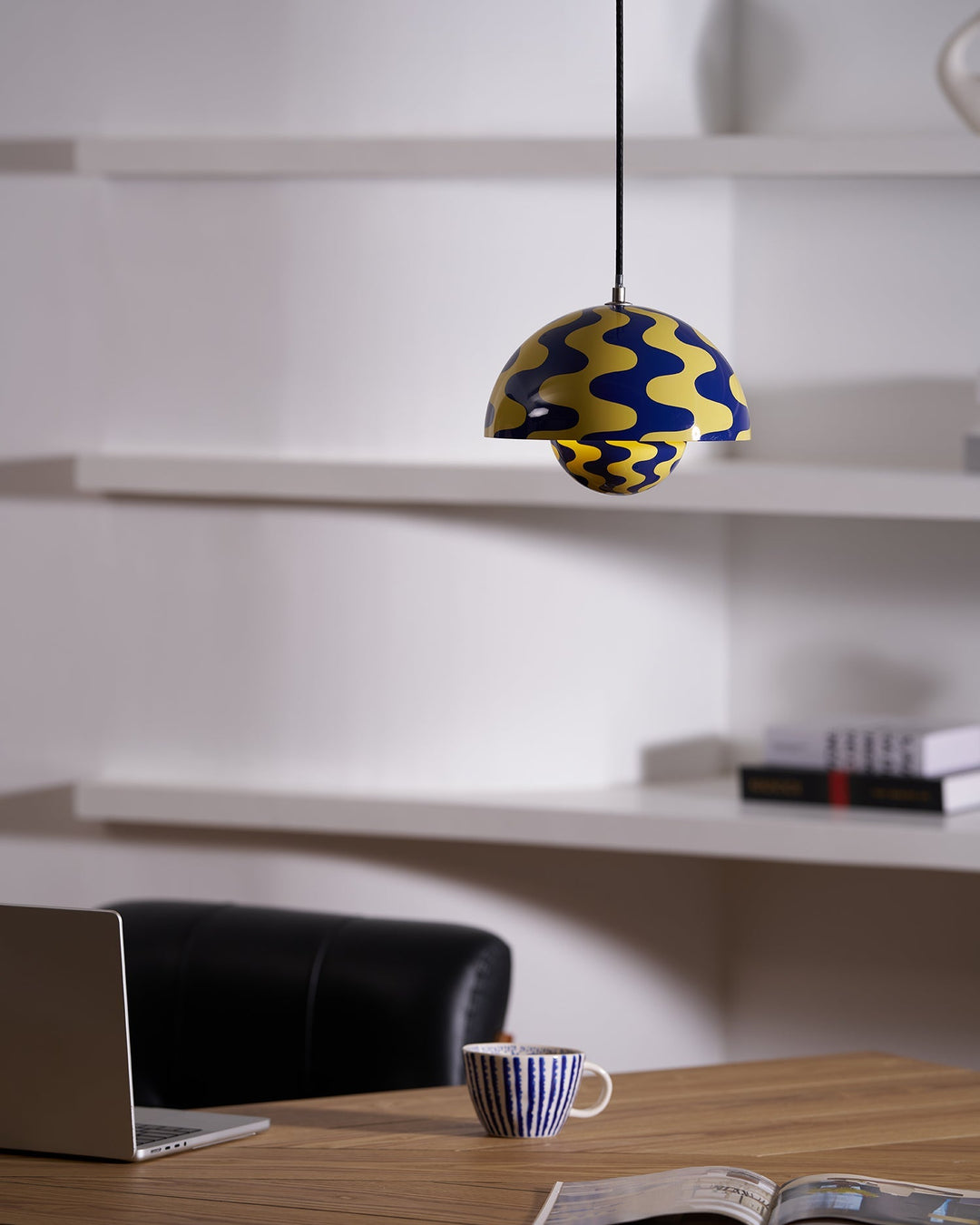Dome Shade Pendant Light With Floating Globe Diffuser