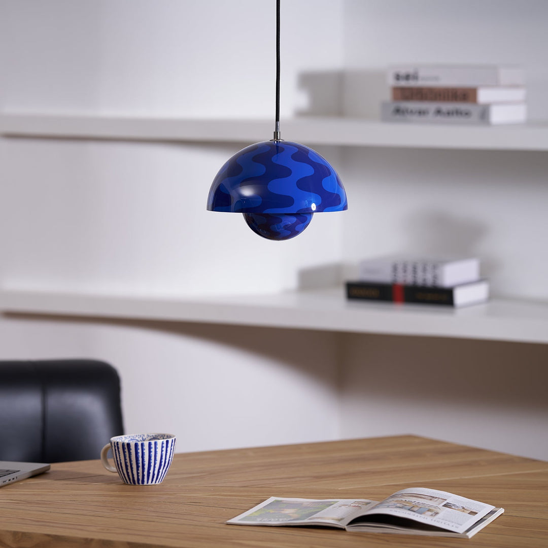 Dome Shade Pendant Light With Floating Globe Diffuser