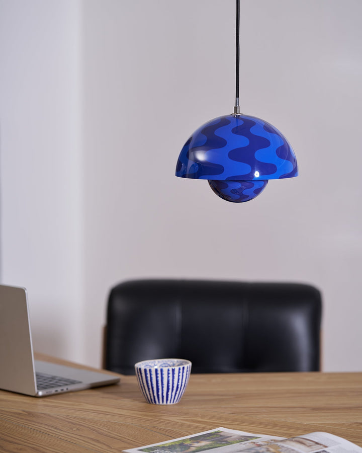 Dome Shade Pendant Light With Floating Globe Diffuser