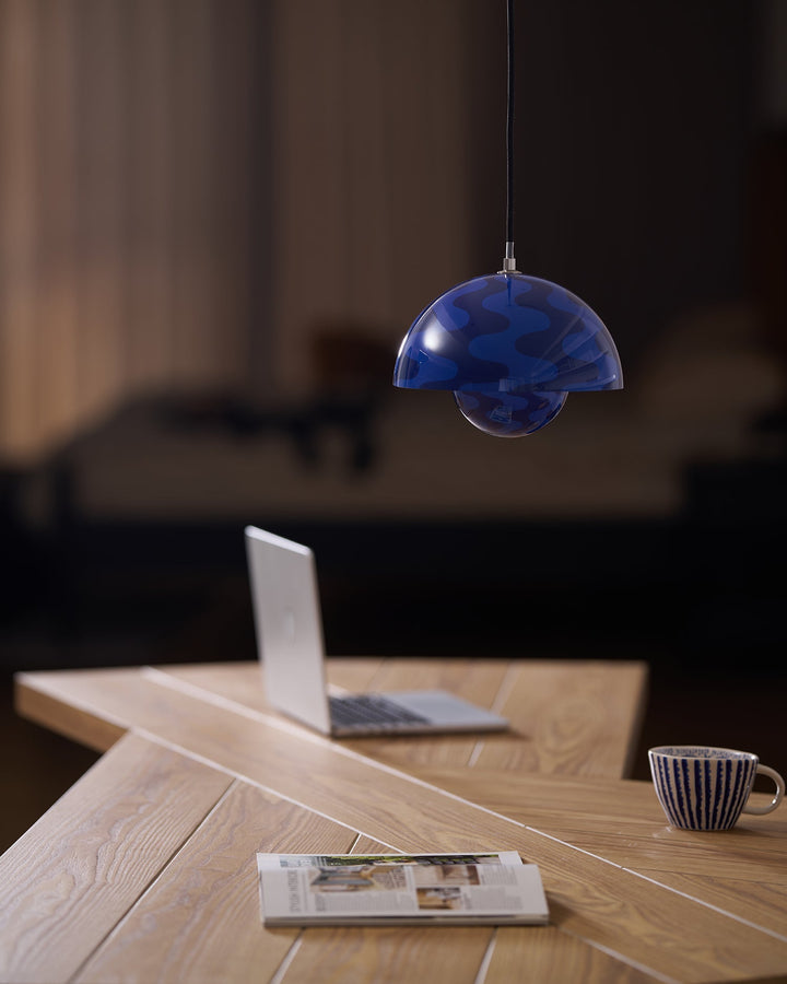 Dome Shade Pendant Light With Floating Globe Diffuser