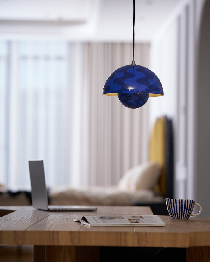 Dome Shade Pendant Light With Floating Globe Diffuser