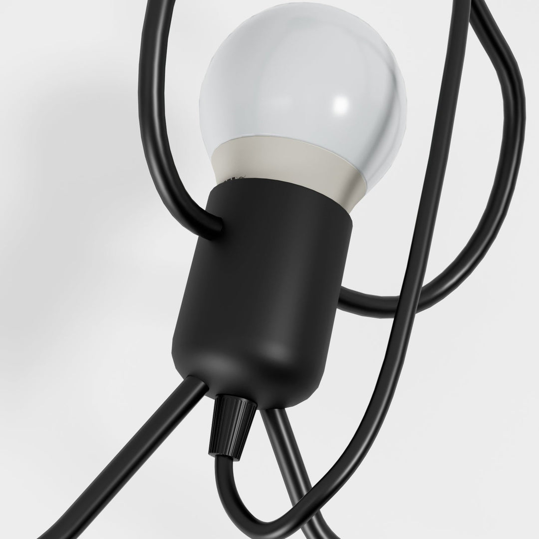 Climbing Figure Pendant Light | Black Wrought Iron, 1 or 3 Lights