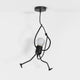 Climbing Figure Pendant Light | Black Wrought Iron, 1 or 3 Lights